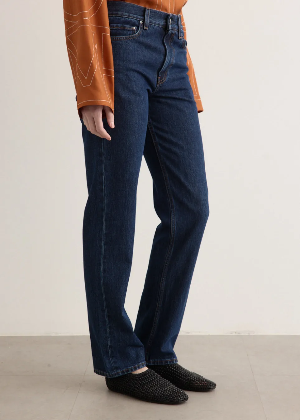 Low Straight Denim Jeans