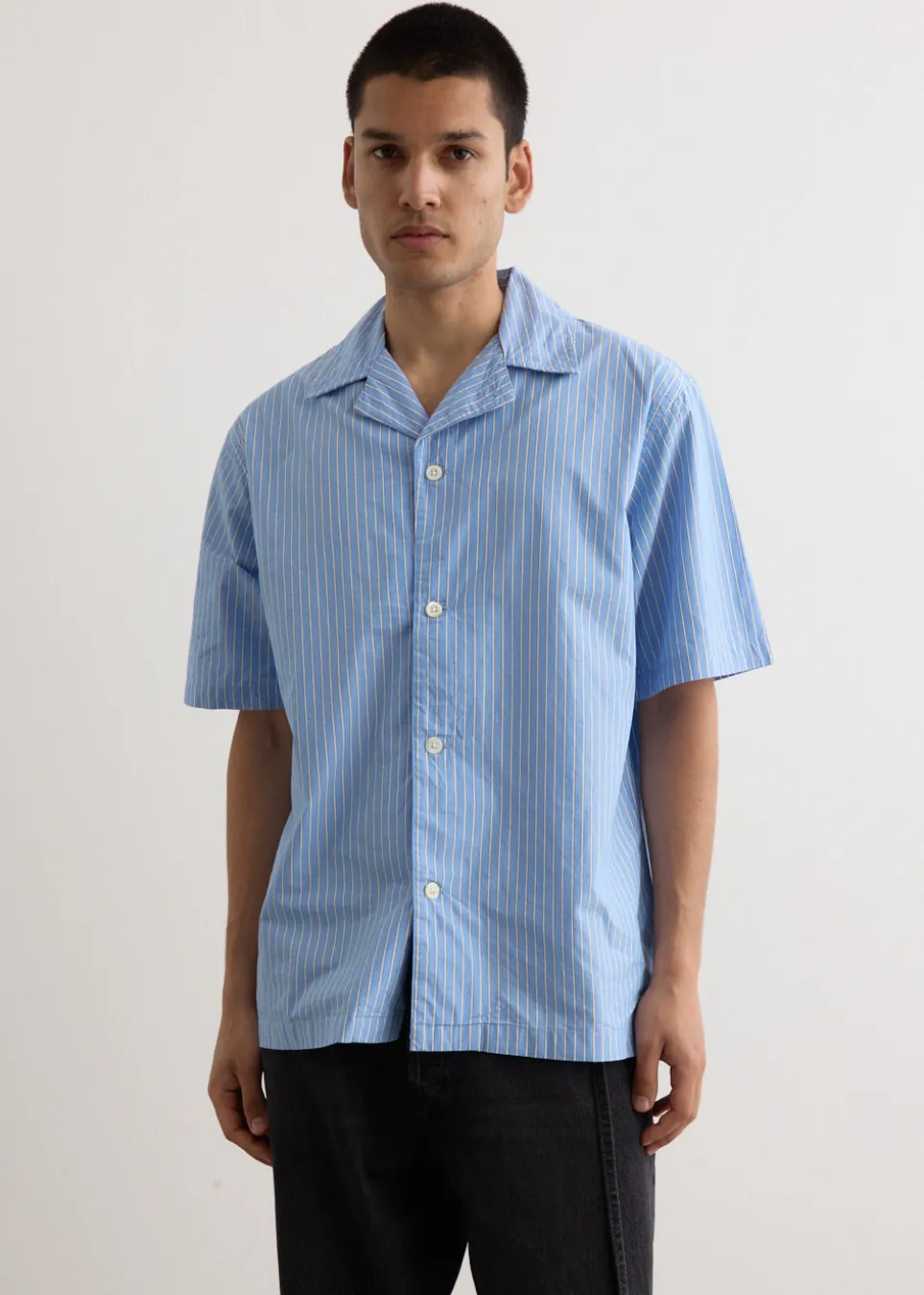 Mads Poplin Stripe Short Sleeve Shirt