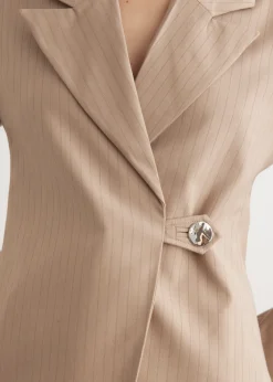 Melange Stripe Suiting Blazer