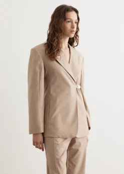 Melange Stripe Suiting Blazer