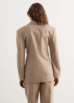 Melange Stripe Suiting Blazer