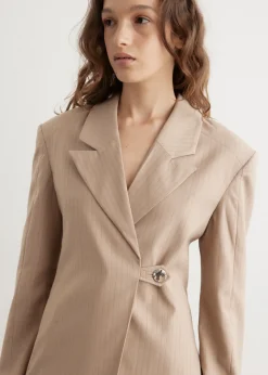 Melange Stripe Suiting Blazer