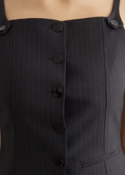 Melange Stripe Suiting Vest Top