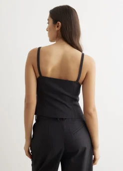 Melange Stripe Suiting Vest Top