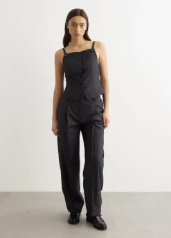 Melange Stripe Suiting Vest Top