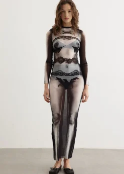 Mesh Long Dress