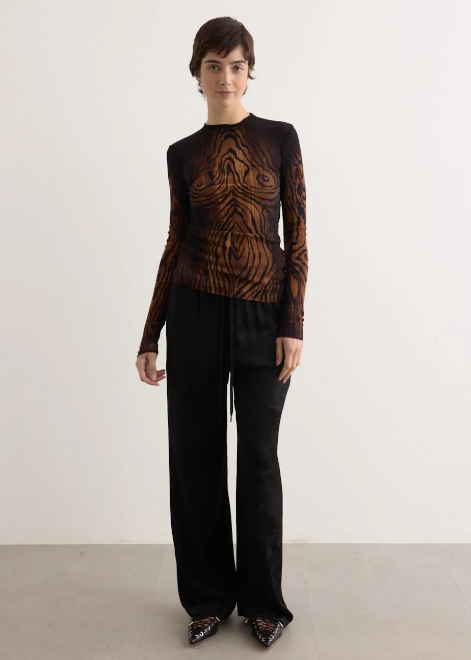 Mesh Long Sleeve Top