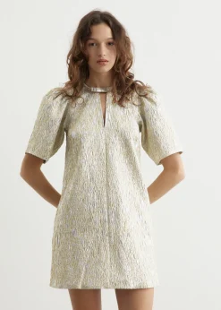 Metallic Cloque A-Shaped Mini Dress