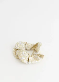 Metallic Cloque Scrunchie