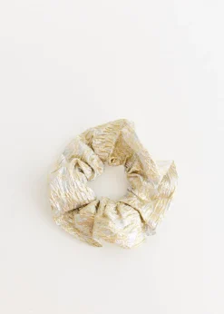 Metallic Cloque Scrunchie