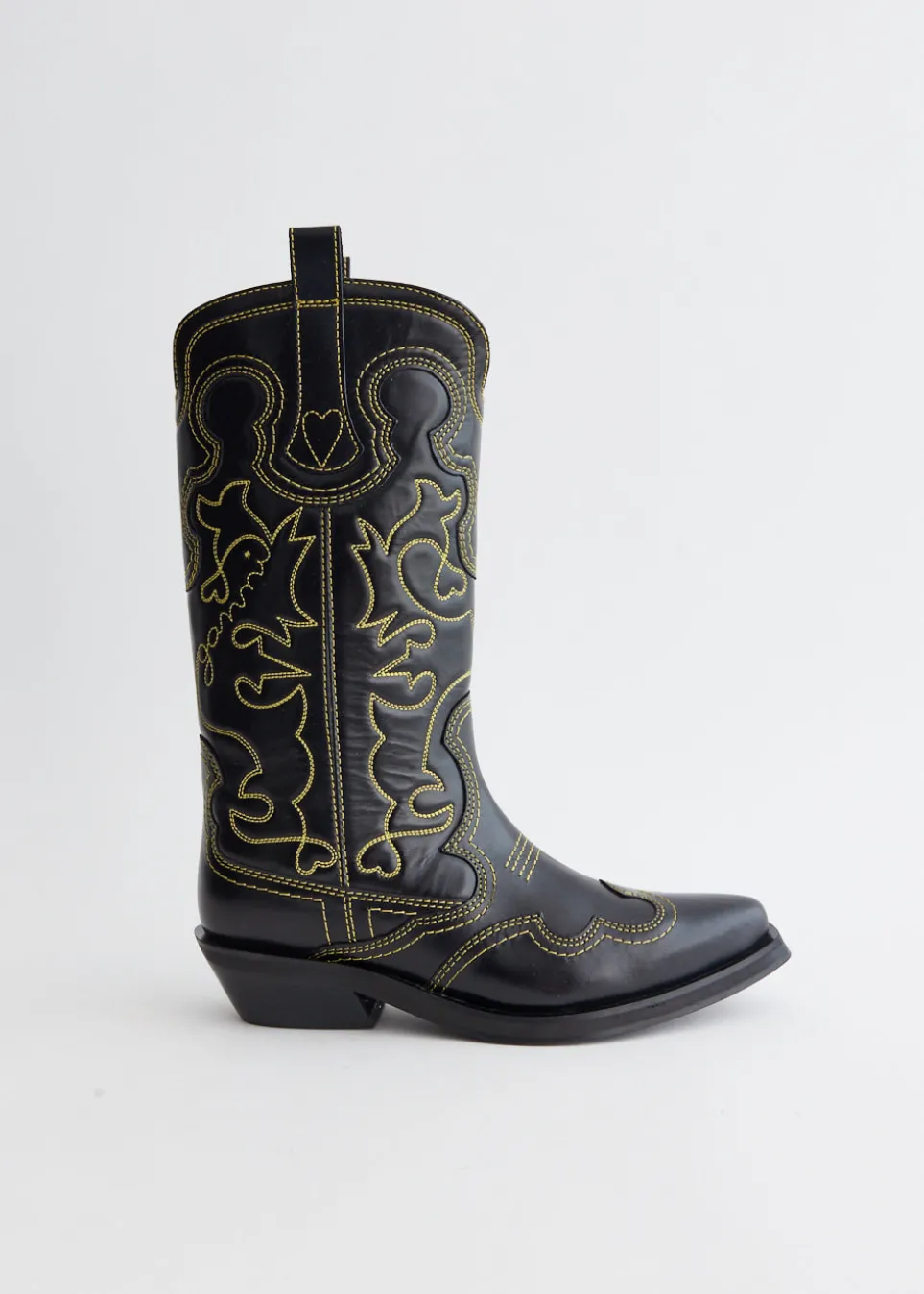 Mid Shaft Embroidered Western Boots