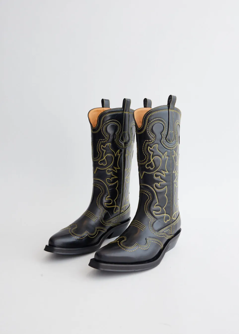 Mid Shaft Embroidered Western Boots