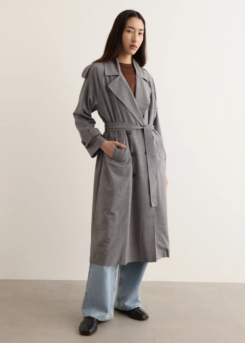 Midnight Tailored Trench Coat