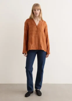 Monogram Silk Pj Top