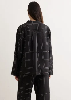 Monogram Silk Pj Top