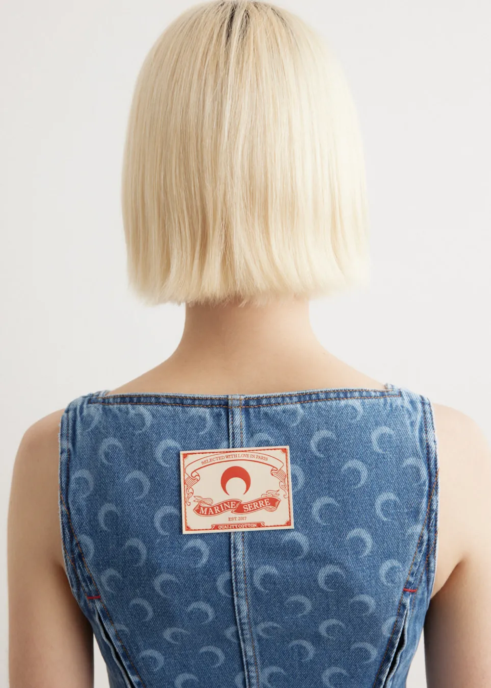 Moon Laser Denim Corset Top