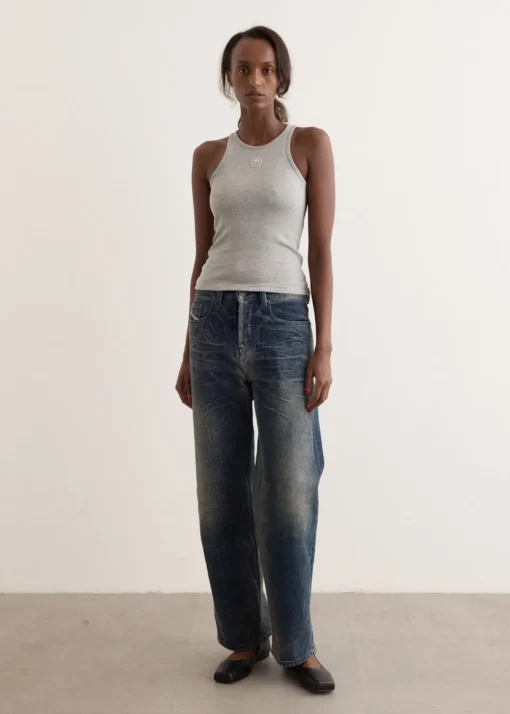 Moon Logo Ribbed Jersey Tank Top