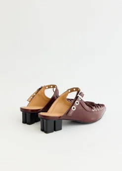 Oleatex Eyelets Lace Up Mules