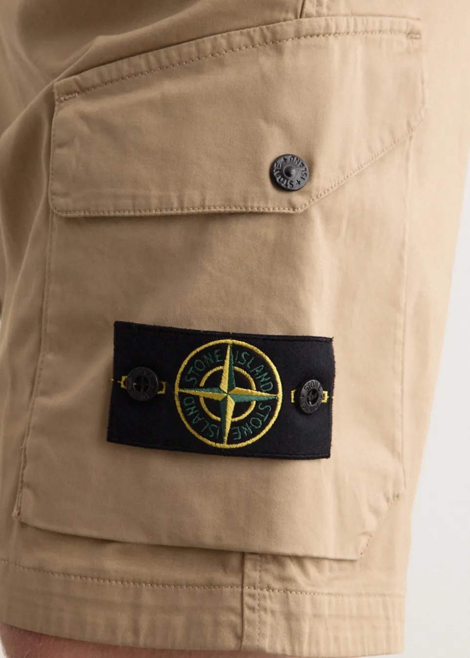 Organic Stretch Cotton Satin Cargo Shorts