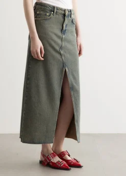 Overdyed Heavy Denim Maxi Skirt