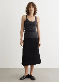 Paneled Satin Skirt