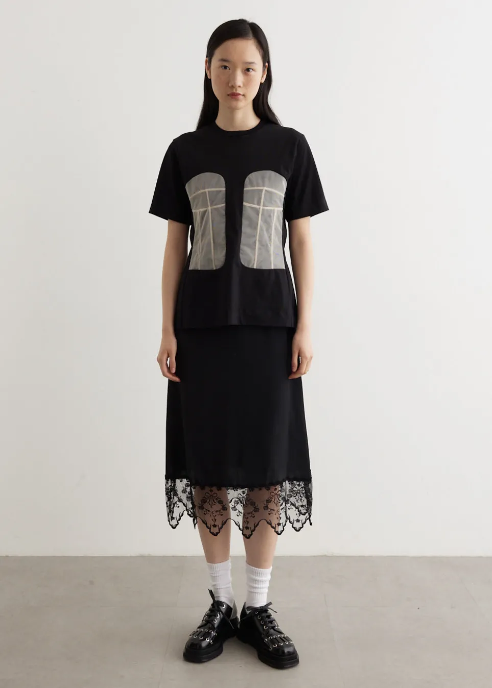 Panelled Bust Detail T-Shirt