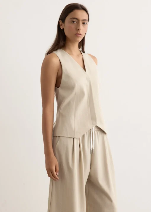 Pinstripe Wool Vest