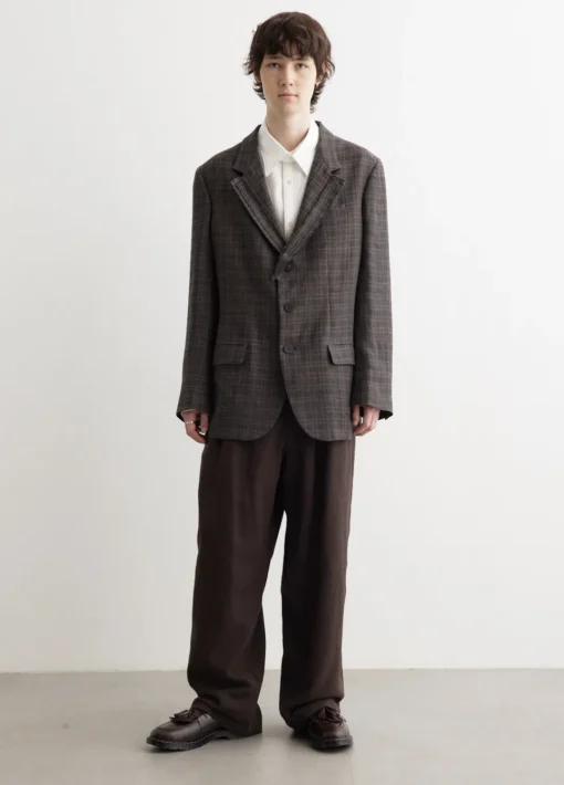 Plaid Decorative Cloth 3 Buttons Jacket