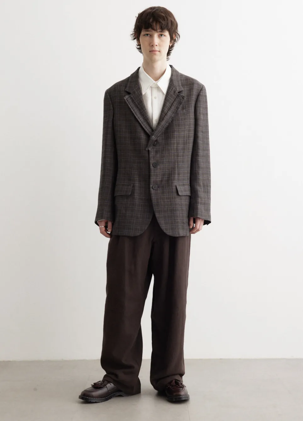 Plaid Decorative Cloth 3 Buttons Jacket