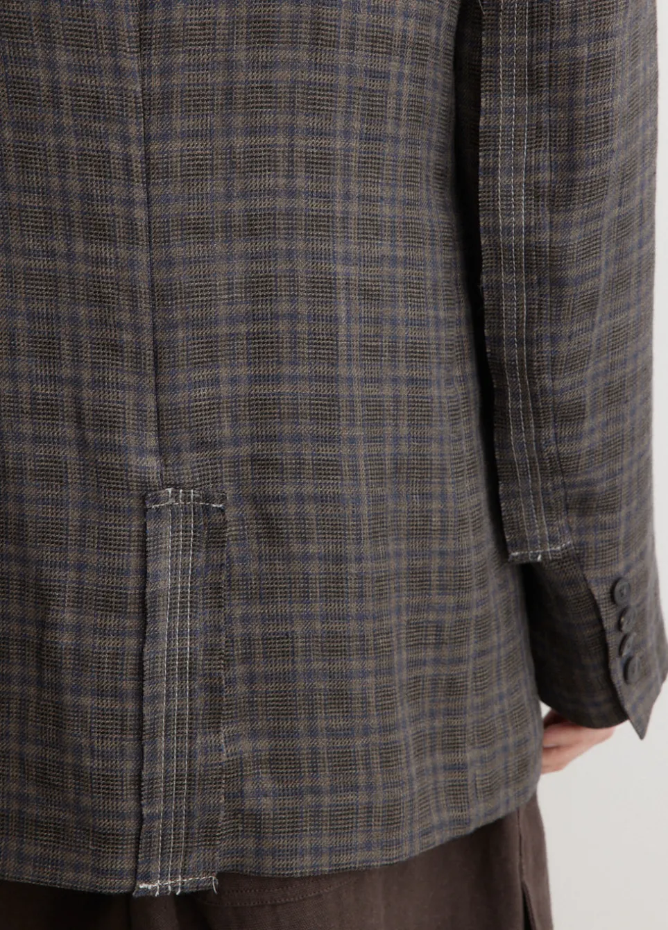 Plaid Decorative Cloth 3 Buttons Jacket