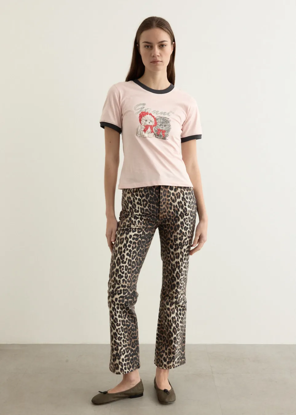 Print Denim Betzy Cropped Jeans