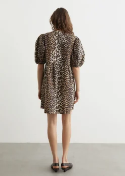 Printed Cotton Tie String Mini Dress