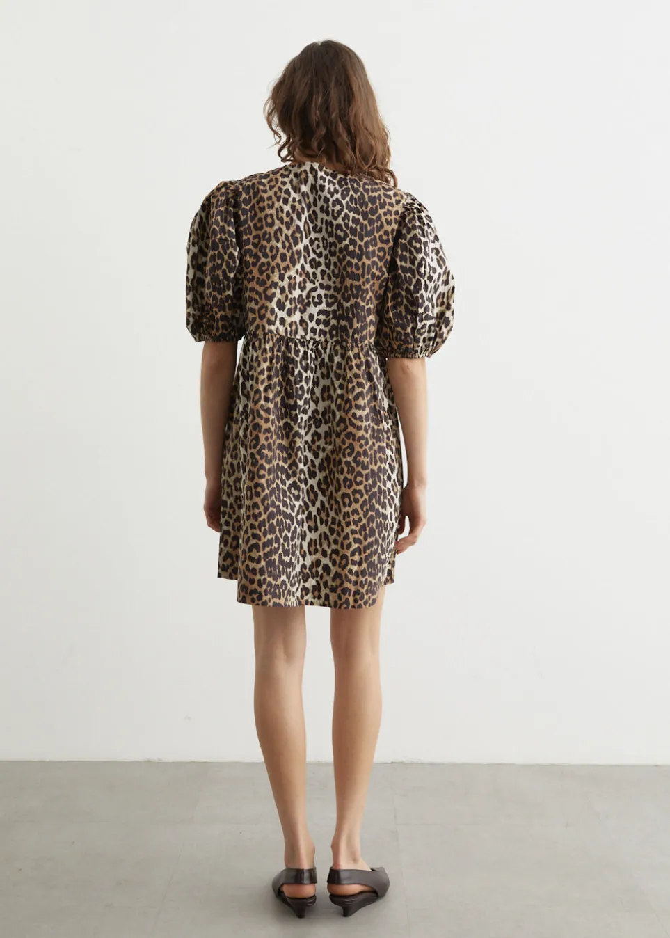 Printed Cotton Tie String Mini Dress