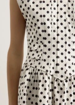 Printed Double Satin Corset Mini Dress