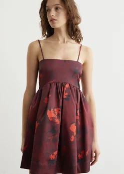 Printed Double Satin Strap Mini Dress