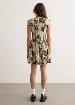 Printed Marl Mesh Corset Mini Dress