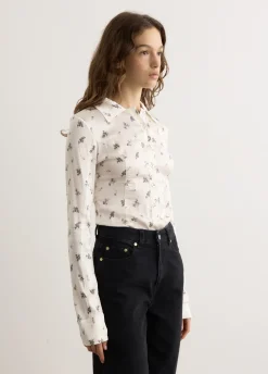 Printed Satin Button Down Bodystocking