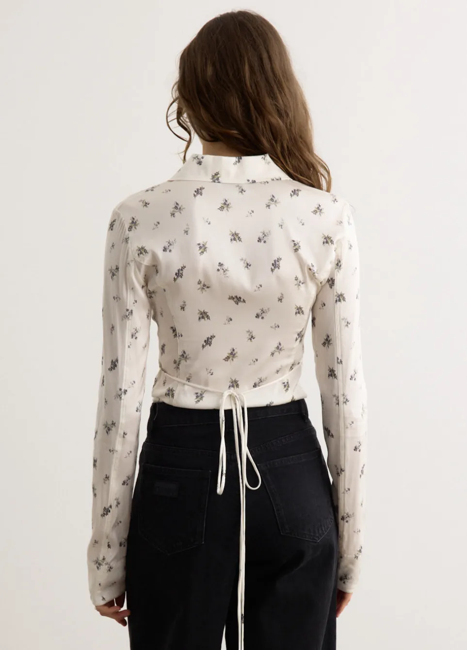 Printed Satin Button Down Bodystocking