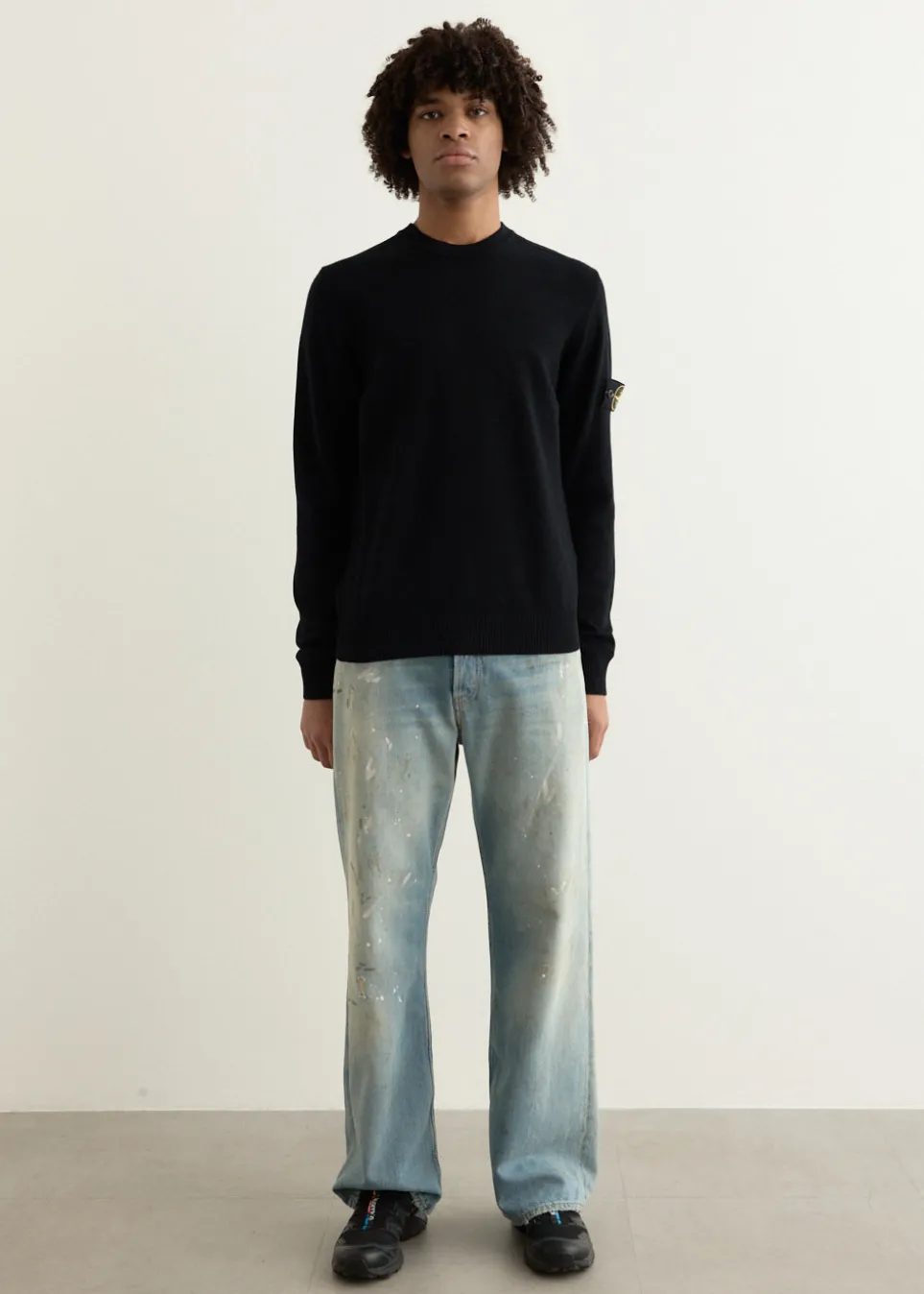 Reverse Stitch Detail Crewneck Knit