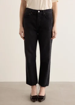 90's Crop Mid Rise Loose Straight Jeans