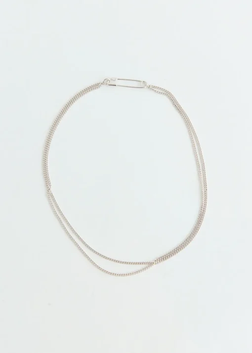 Safety Pin Chain Layered Necklace