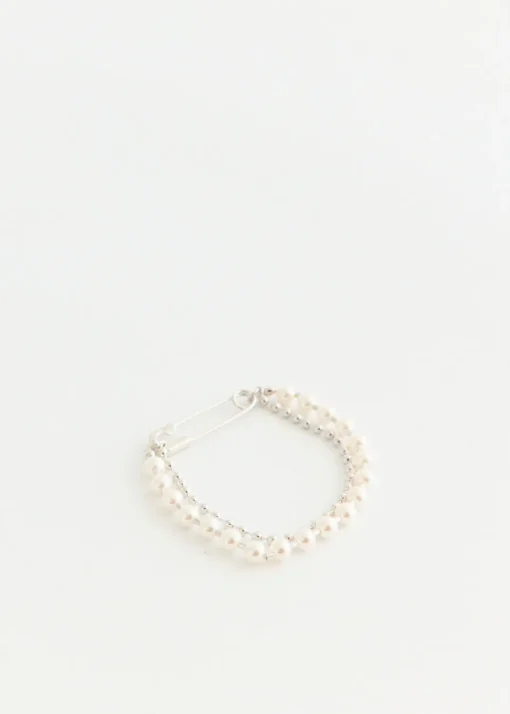 Safety Pin Pearl Bracelet