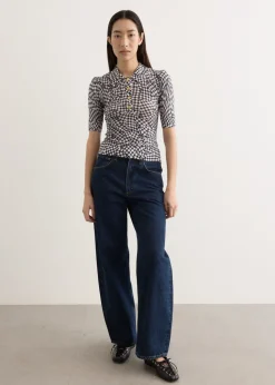 Sheer Cotton Printed Polo