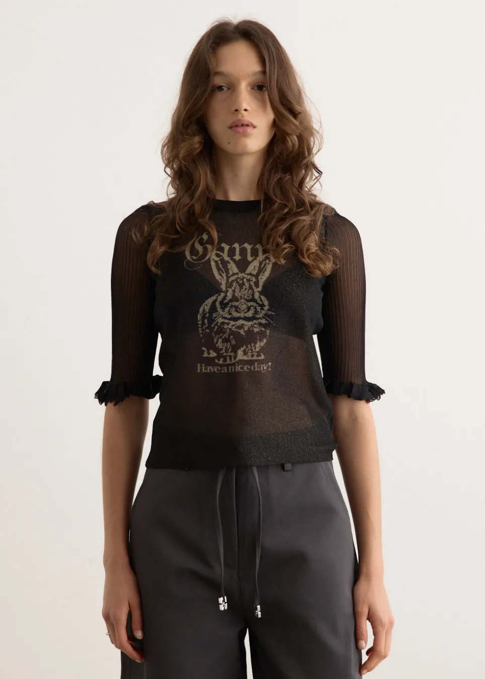 Sheer Jacquard Top