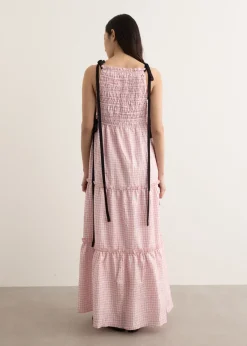 Shibori Pleat Maxi Smock Slip Dress