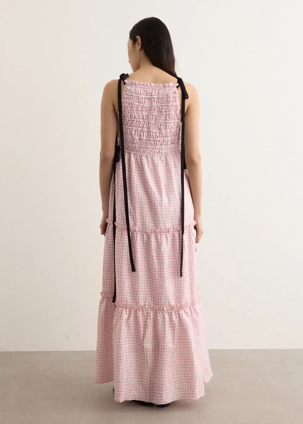 Shibori Pleat Maxi Smock Slip Dress