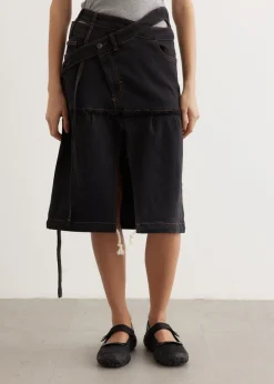 Signature Wrap Denim Skirt