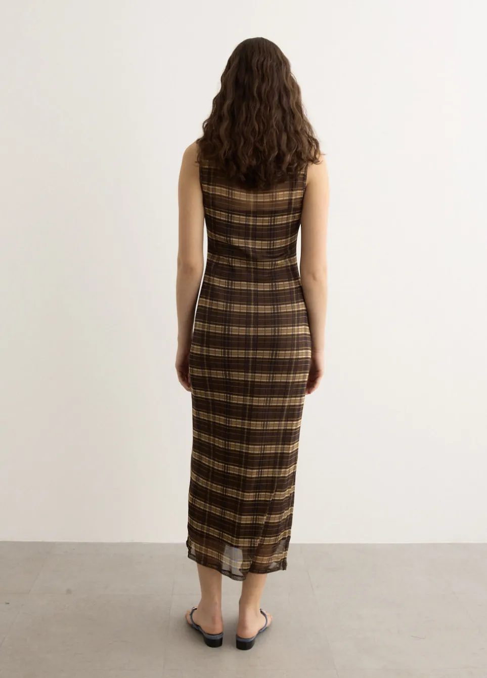 Silk Mesh Maxi Dress