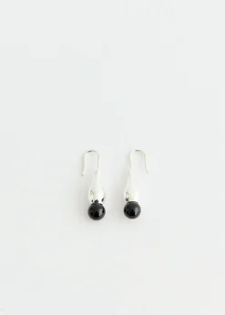 Silver Floral Droplet Earrings