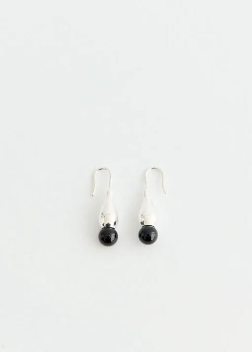Silver Floral Droplet Earrings